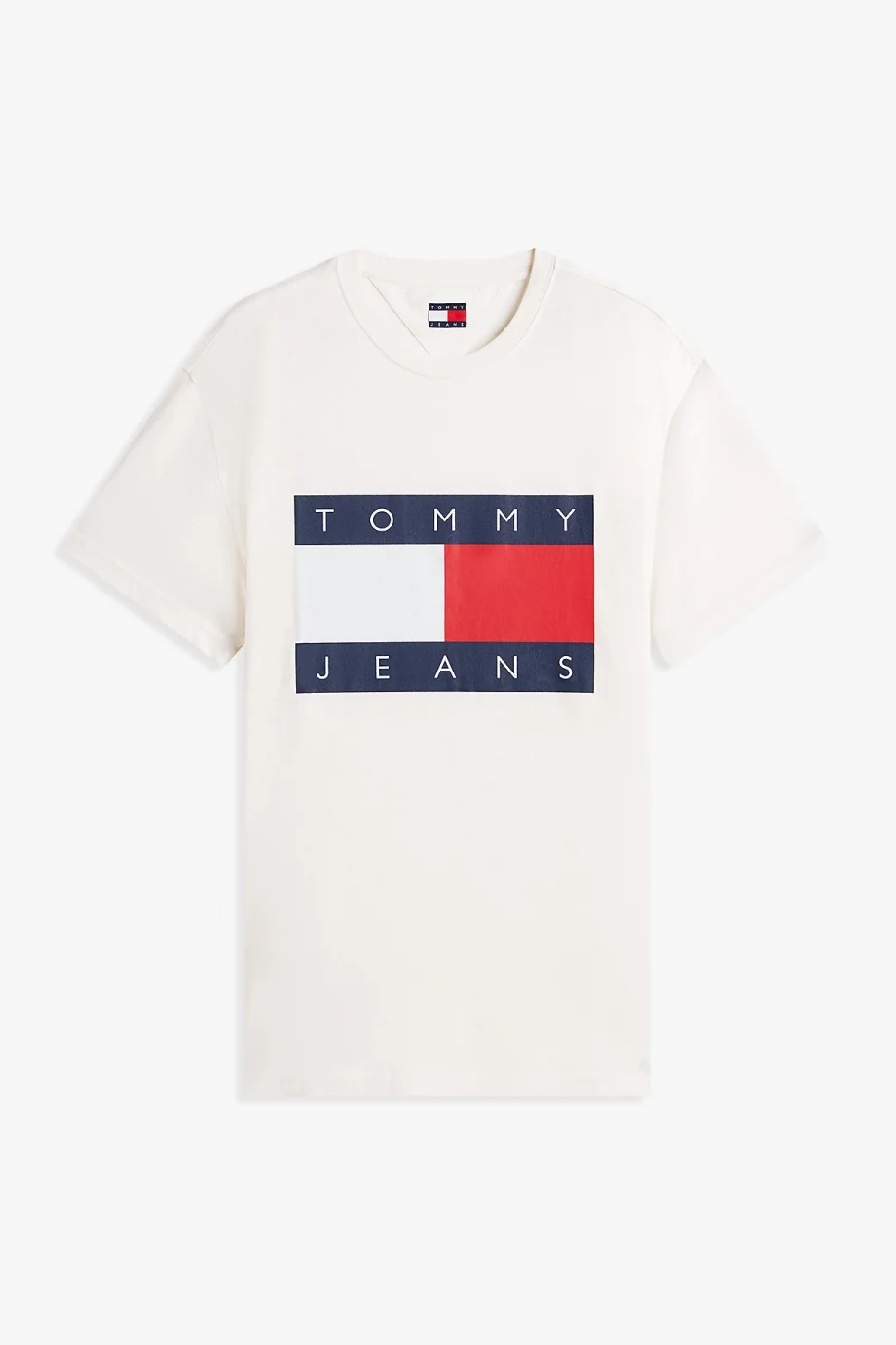Tommy Hilfiger TJM Normal Kesim Büyük Bayraklı Kısa Kollu Erkek Beyaz T-shirt DM0DM22645YBH