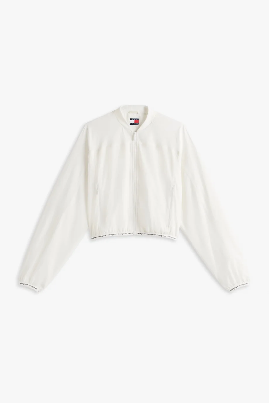 Tommy Hilfiger TJW Logolu Biyeli Bomber Kadın Beyaz Ceket DW0DW22323YBL