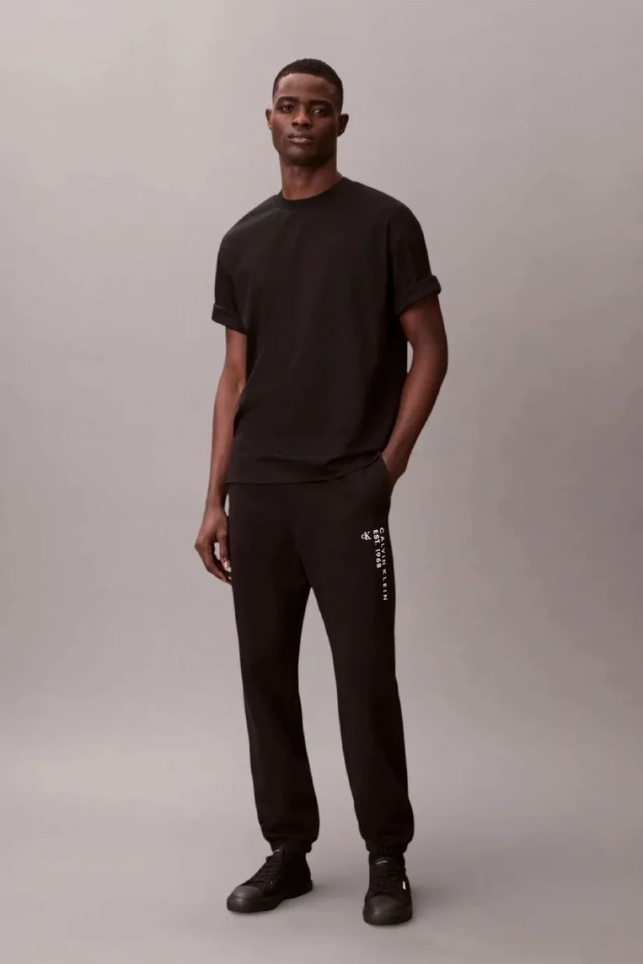 Calvin Klein Havlu Kumaş Calvin 1968 Grafikli Erkek Siyah Eşofman Altı LV14RF248G-UB1