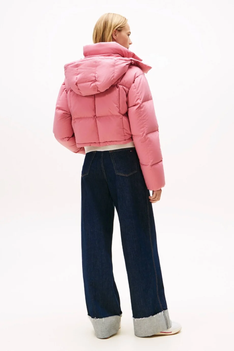 Tommy Hilfiger TJW Alaska Grid Kısa Kuş Tüyü Kadın Pembe  Mont  DW0DW21624THC