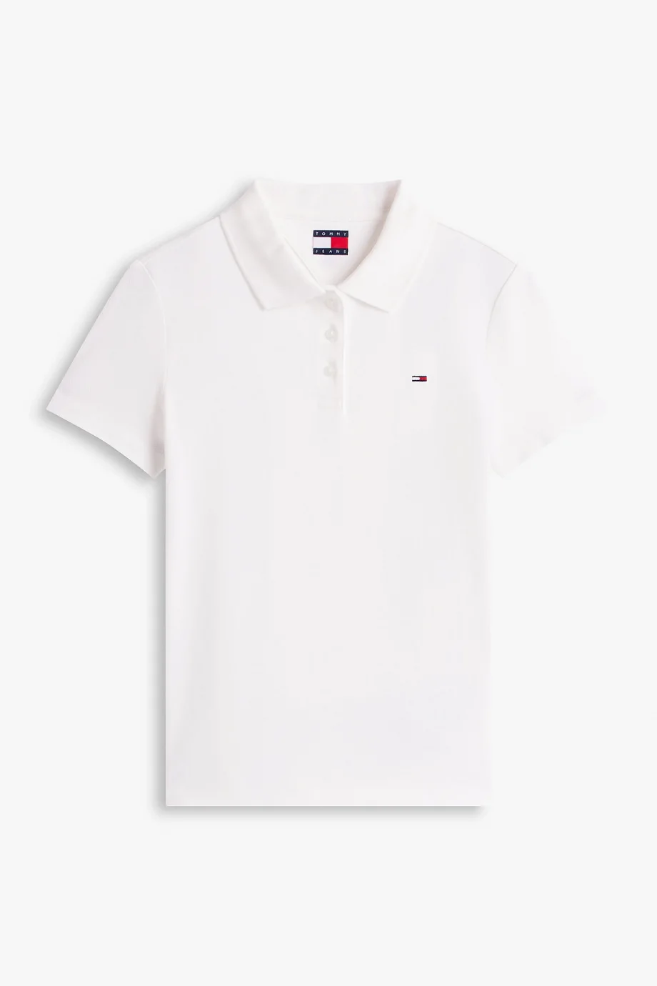 Tommy Hilfiger TJW Dar Kesim Essential Polo Yakalı Kısa Kollu Kadın Beyaz Polo T-shirt DW0DW20160YBL