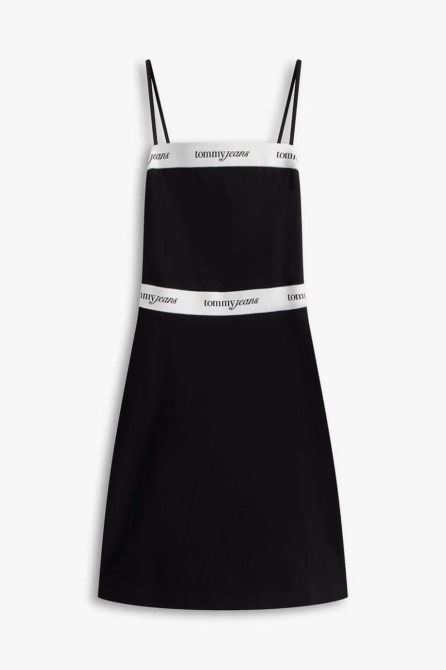 Tommy Hilfiger TJW Şerit Detaylı İnce Askılı Mini Kadın Siyah Elbise DW0DW22337BDS