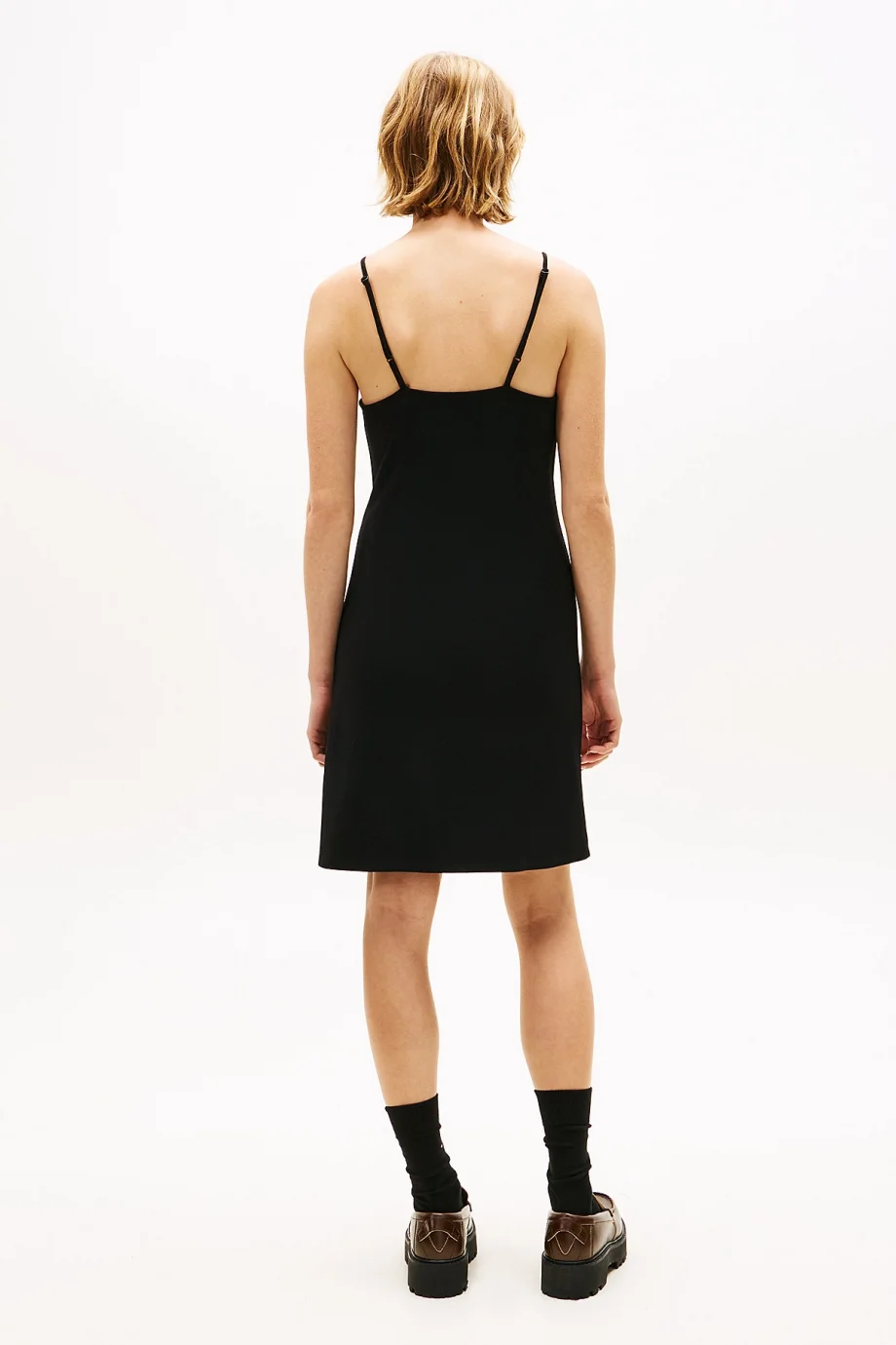 Tommy Hilfiger TJW Lineer İnce Askılı Kadın Siyah Elbise DW0DW22338BDS