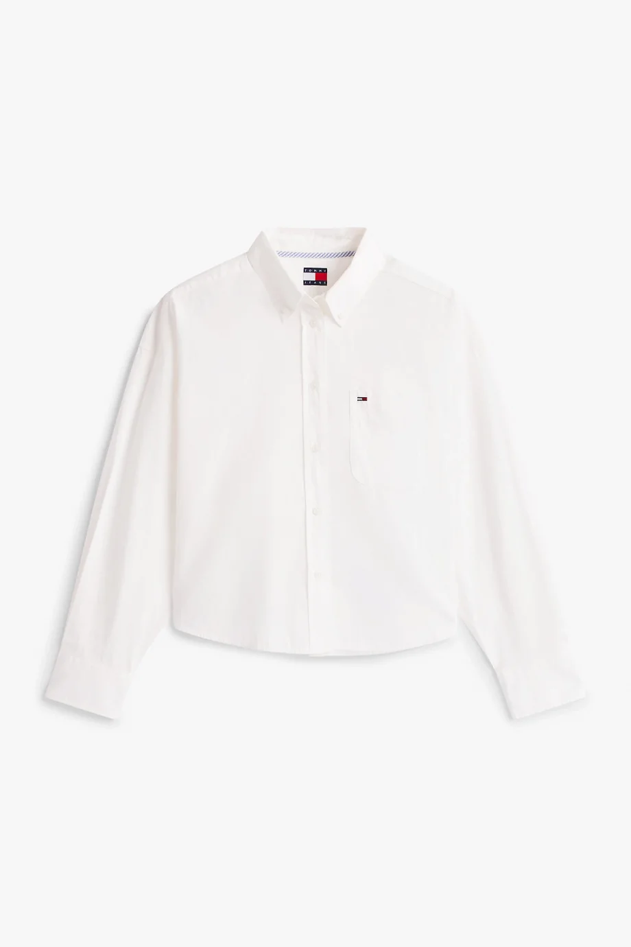 Tommy Hilfiger TJW Essential Kısa Kadın Beyaz Gömlek DW0DW22766YBL