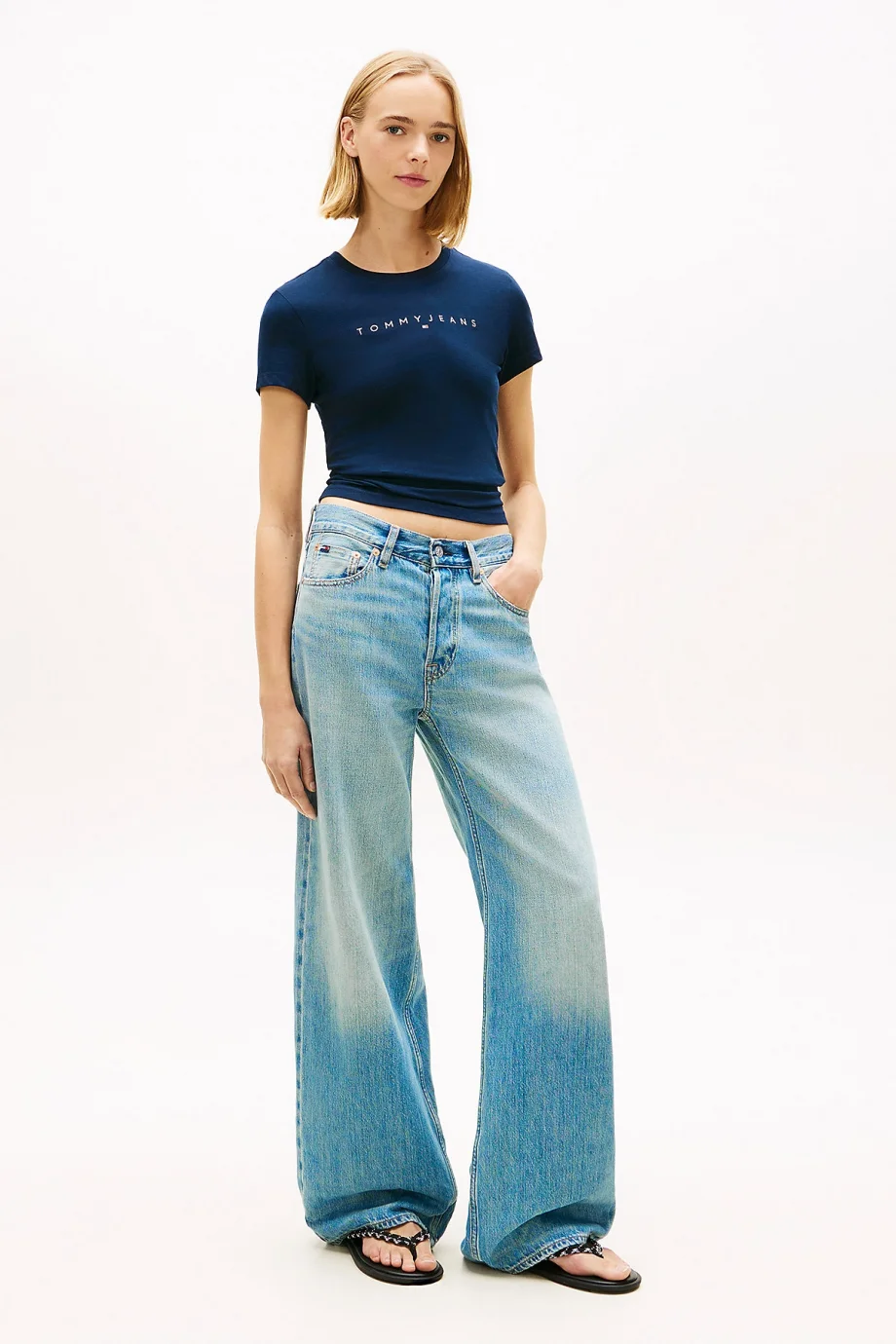 Tommy Hilfiger TJW Dar Kesim Lineer Kadın Mavi T-shirt DW0DW183980G0