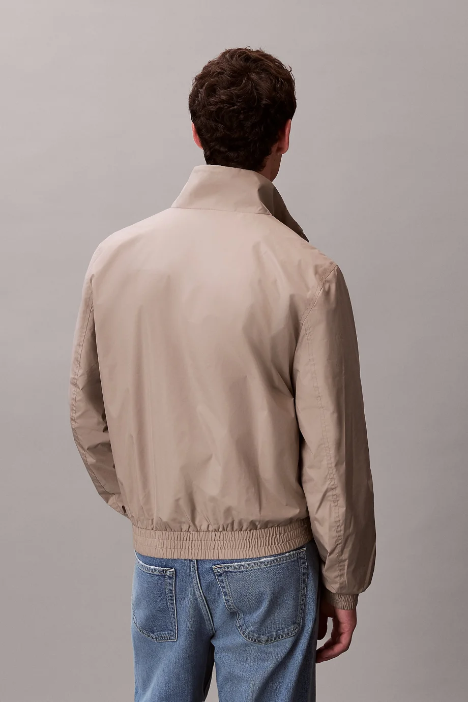 Calvin Klein Uzun Kollu Dolgusuz Naylon Harrington Erkek Kahve Ceket LV04RF520G-RAK