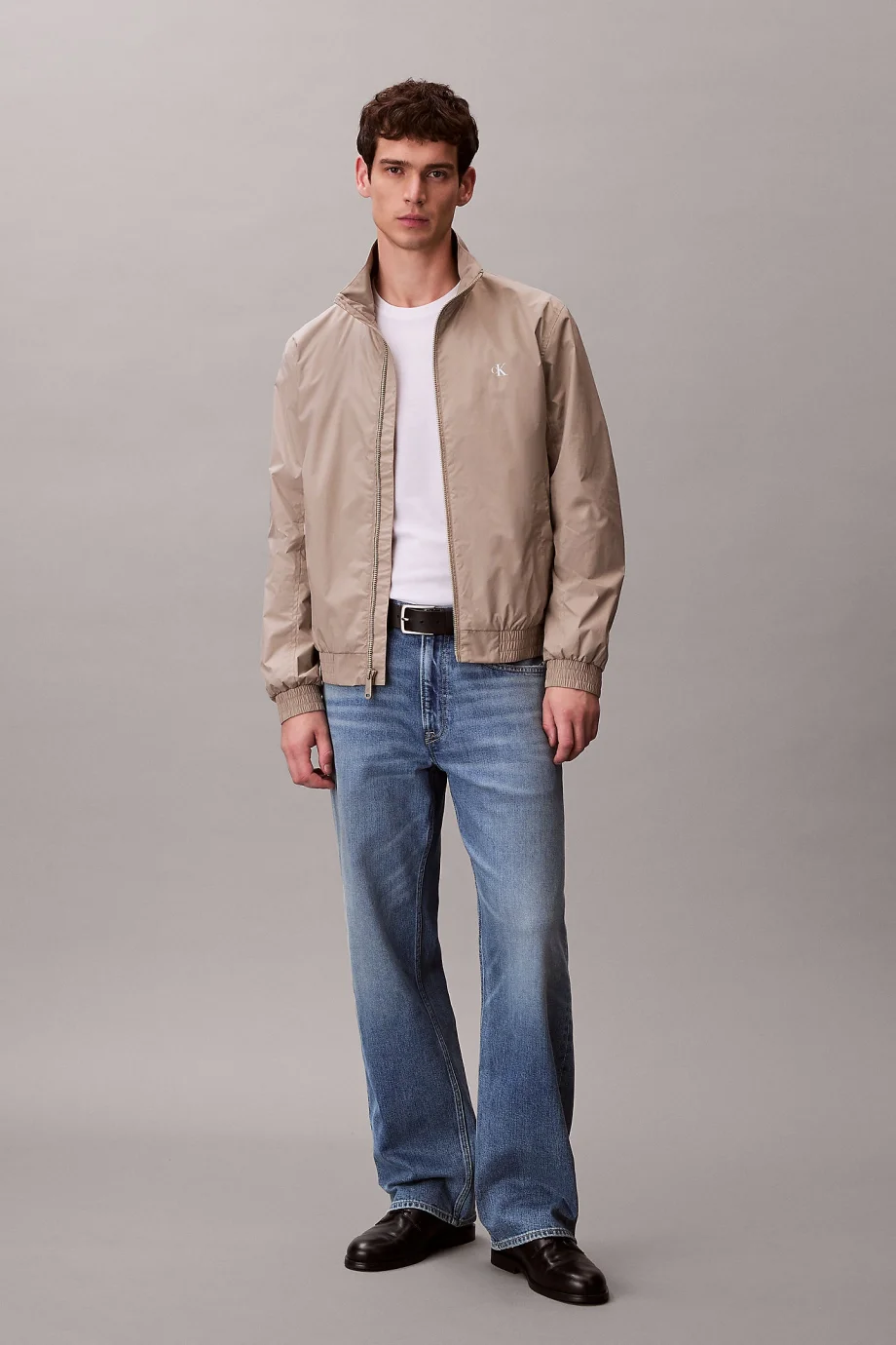 Calvin Klein Uzun Kollu Dolgusuz Naylon Harrington Erkek Kahve Ceket LV04RF520G-RAK