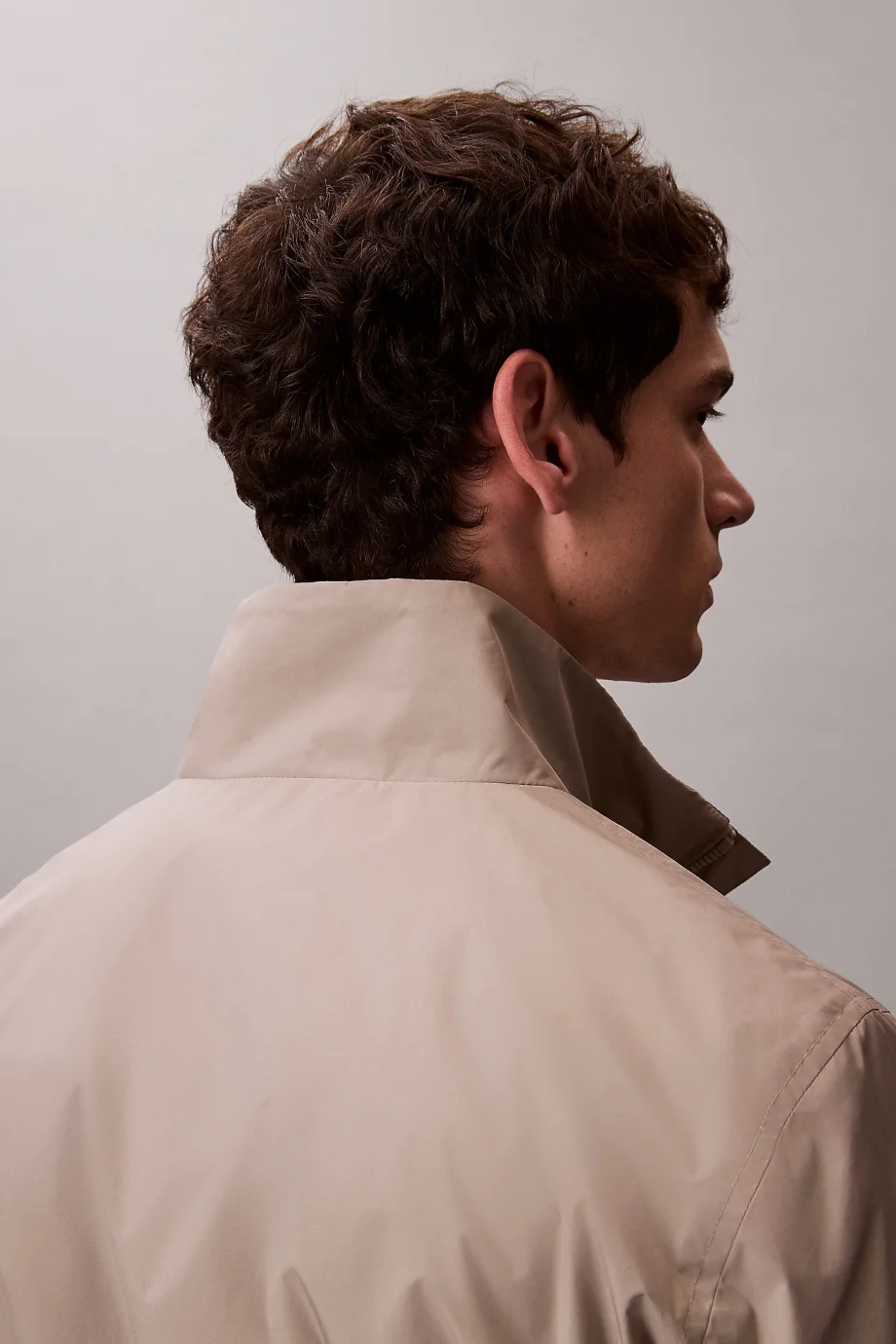 Calvin Klein Uzun Kollu Dolgusuz Naylon Harrington Erkek Kahve Ceket LV04RF520G-RAK