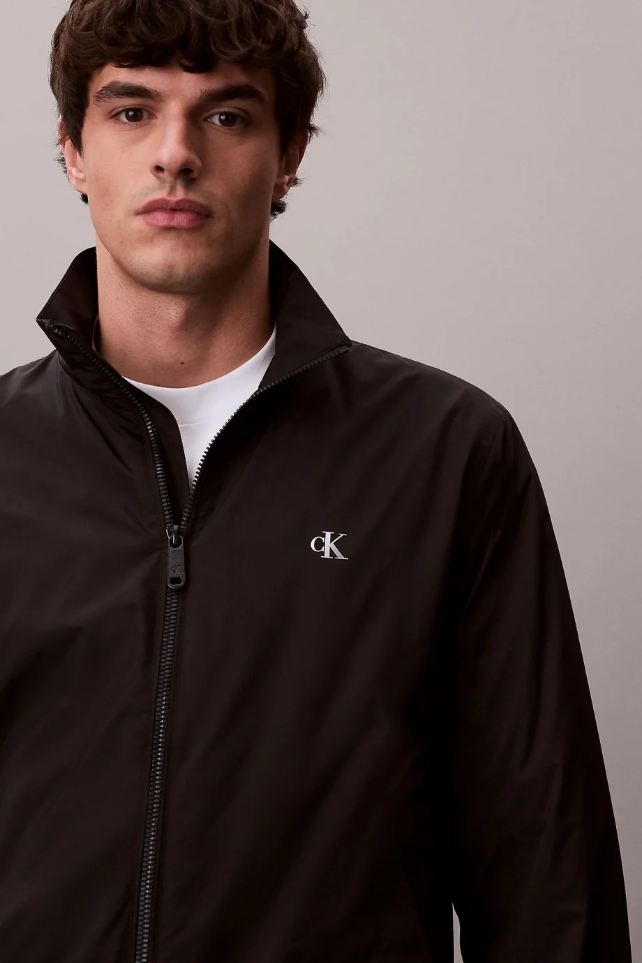Calvin Klein Uzun Kollu Dolgusuz Naylon Harrington Erkek Siyah Ceket LV04RF520G-UB1