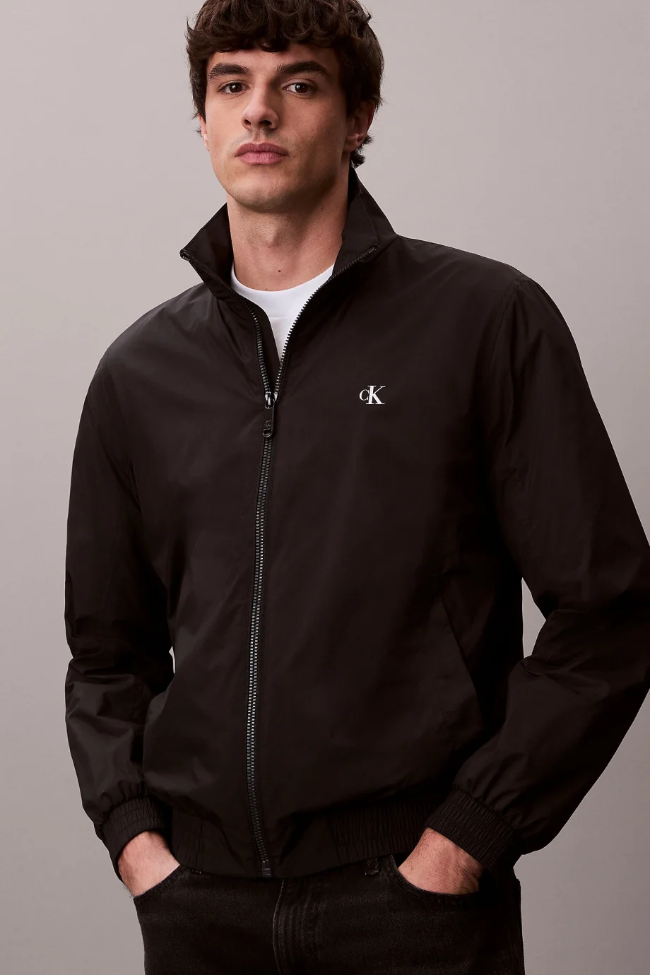 Calvin Klein Uzun Kollu Dolgusuz Naylon Harrington Erkek Siyah Ceket LV04RF520G-UB1