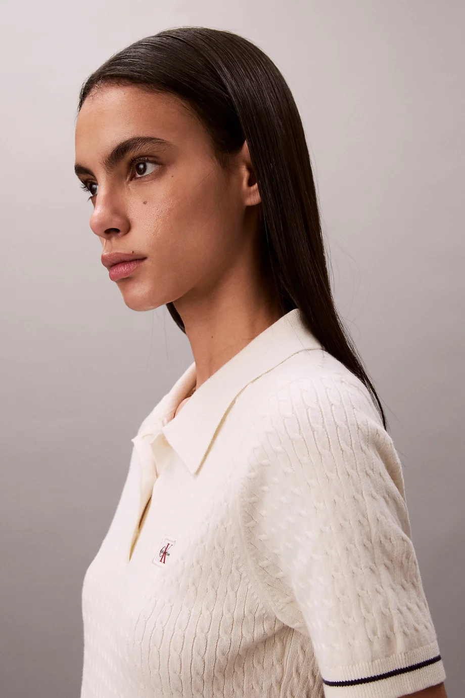 Calvin Klein Mikrokablo Mini Kadın Beyaz Elbise LV047F323G-YAS