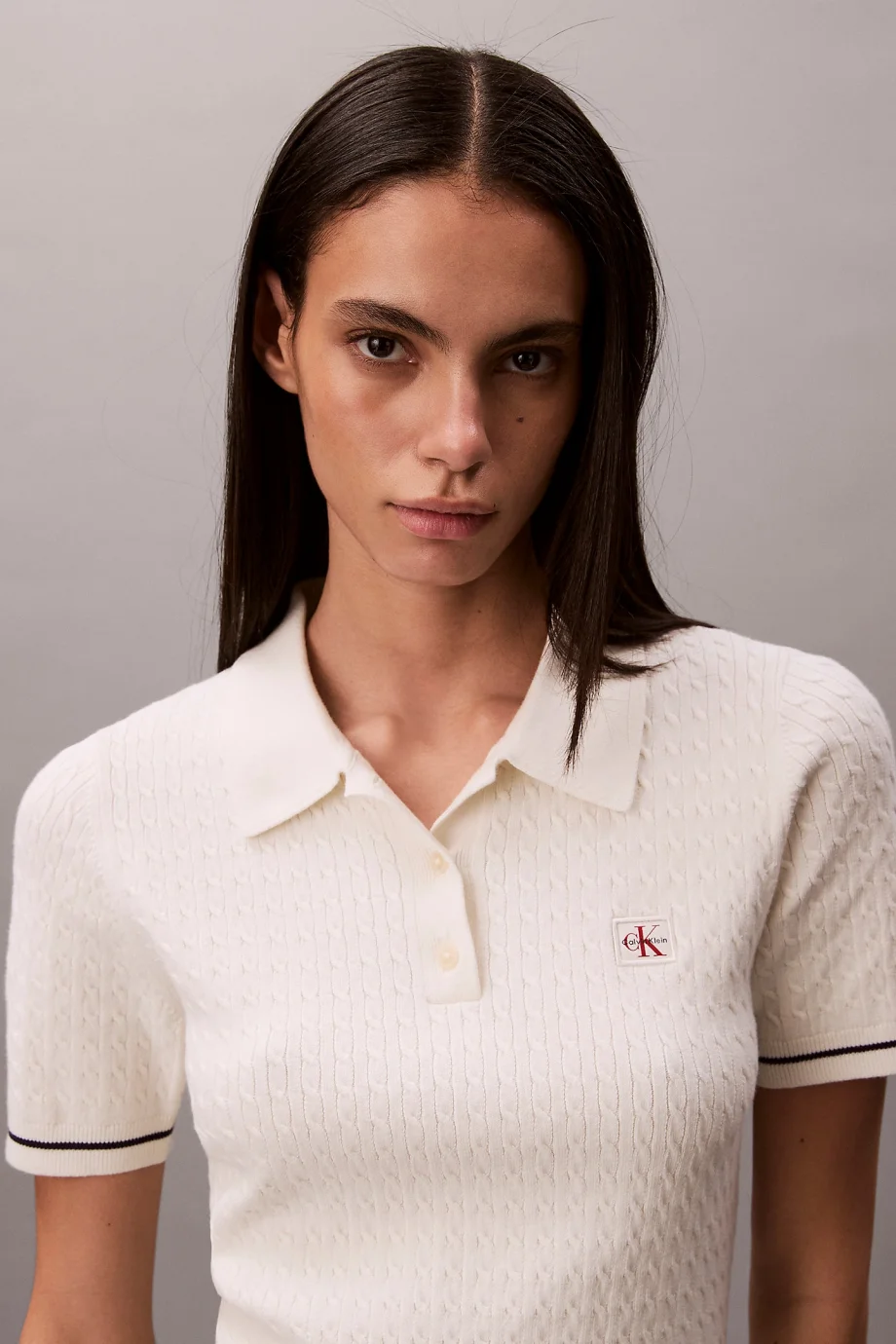 Calvin Klein Mikrokablo Mini Kadın Beyaz Elbise LV047F323G-YAS