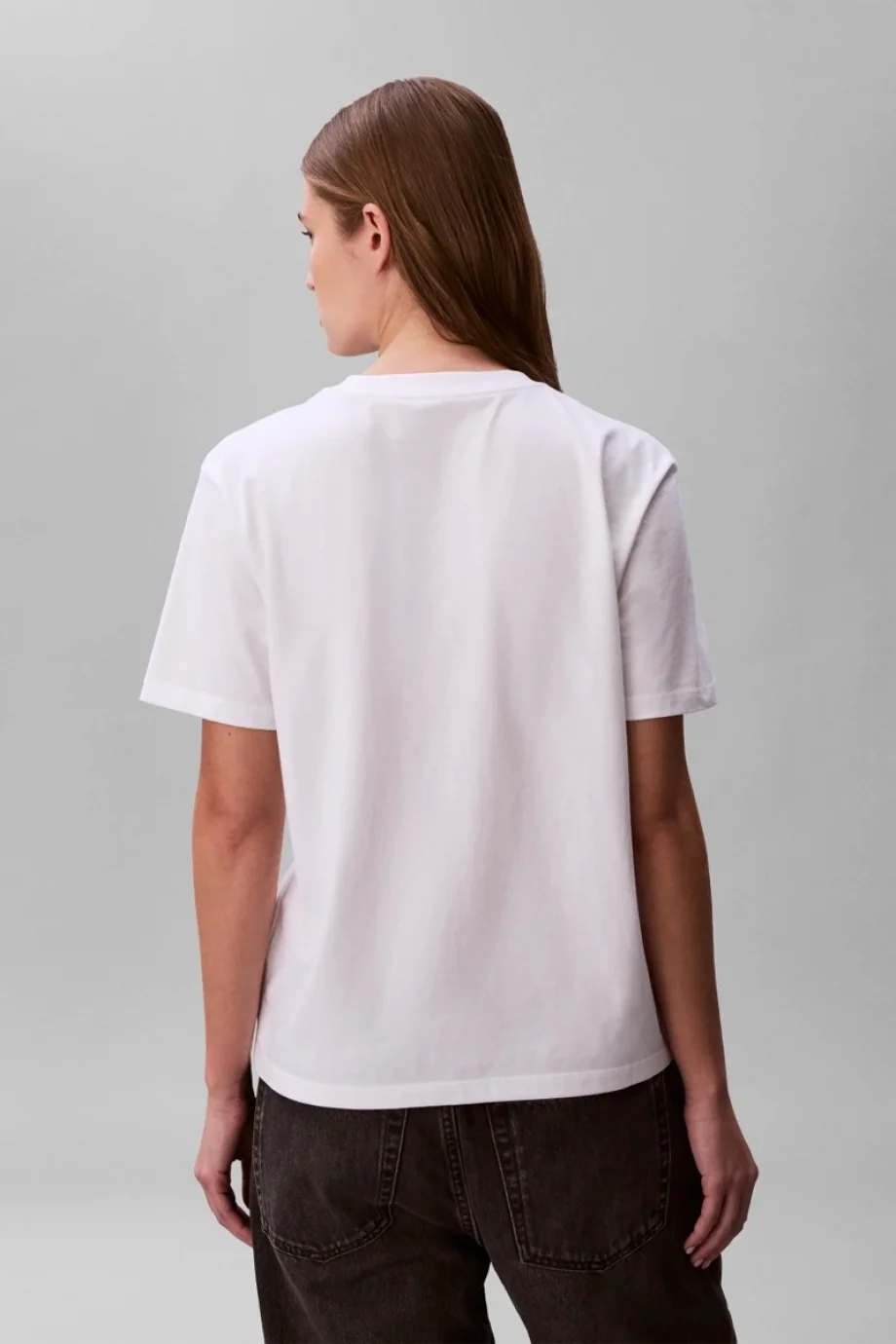 Calvin Klein Kısa Kollu 20s Klasik Logolu Kadın Beyaz T-shirt LV047C856G-YAF