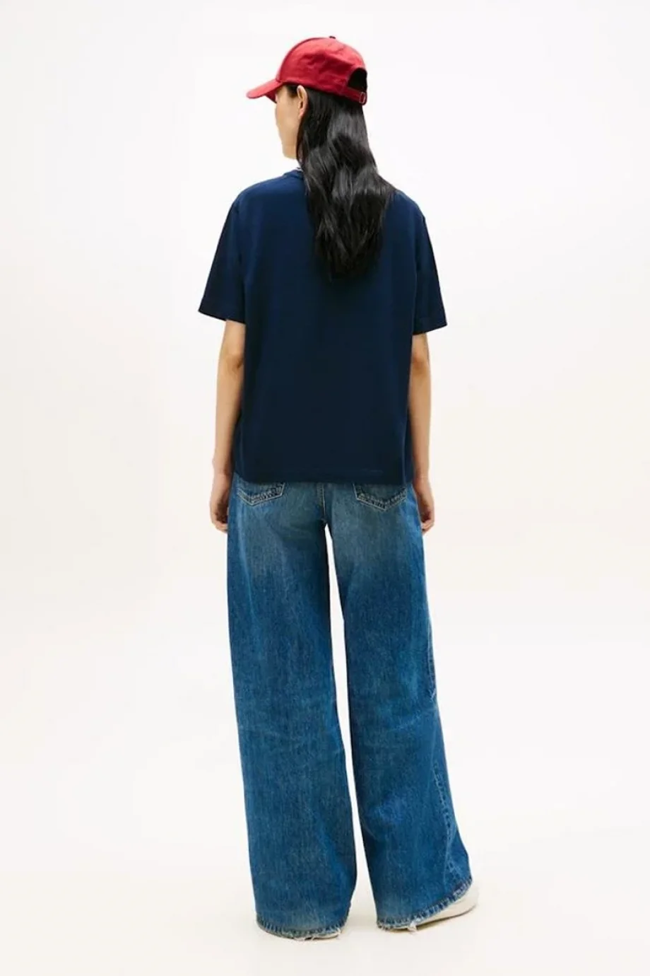 Tommy Hilfiger RWB Pike Bisiklet Yaka Kısa Kollu Kadın T-shirt WW0WW47310C1G