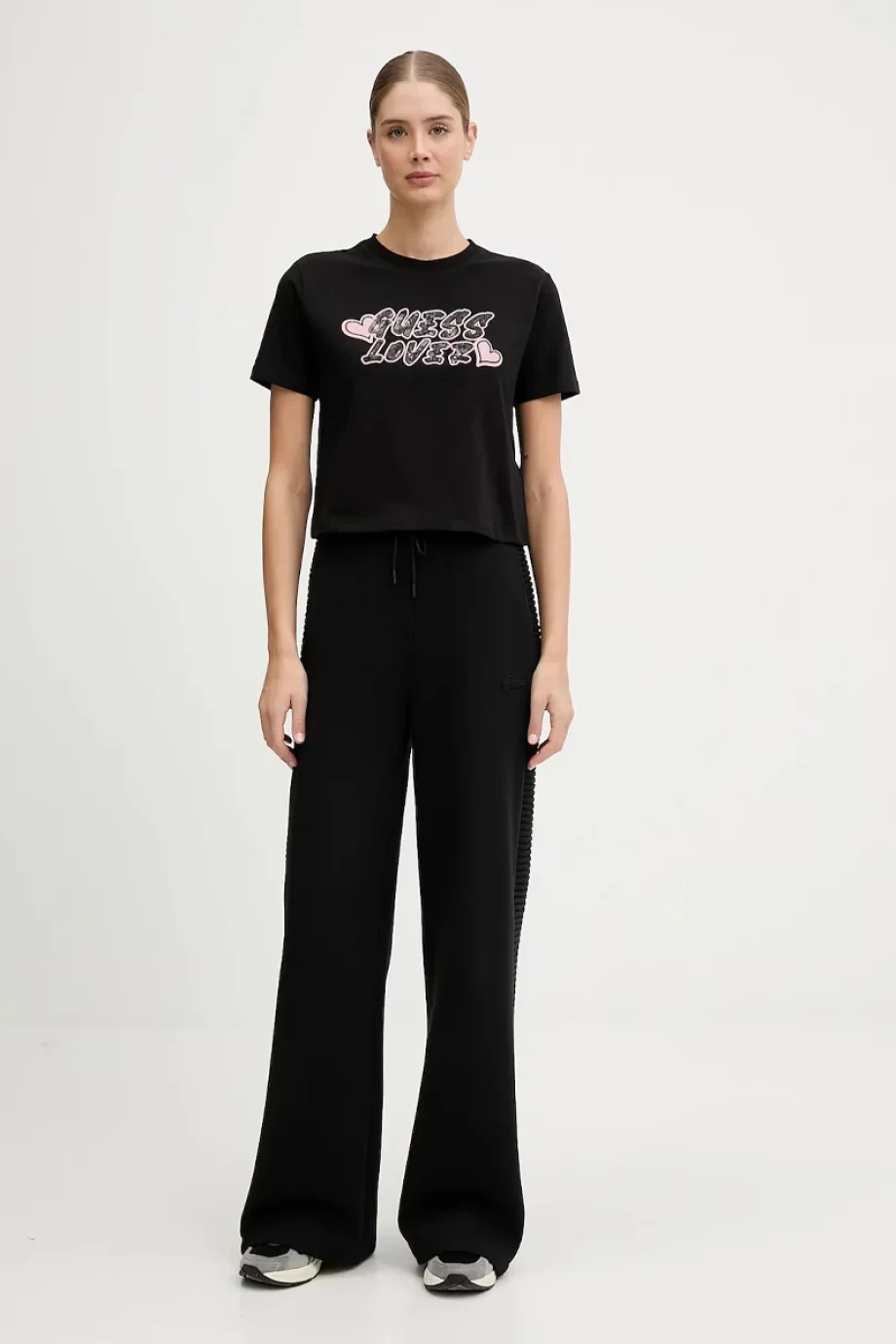 Guess Fosca Kadın Siyah Aktif Boxy Fit Crop V5BI06J1314-JBLK