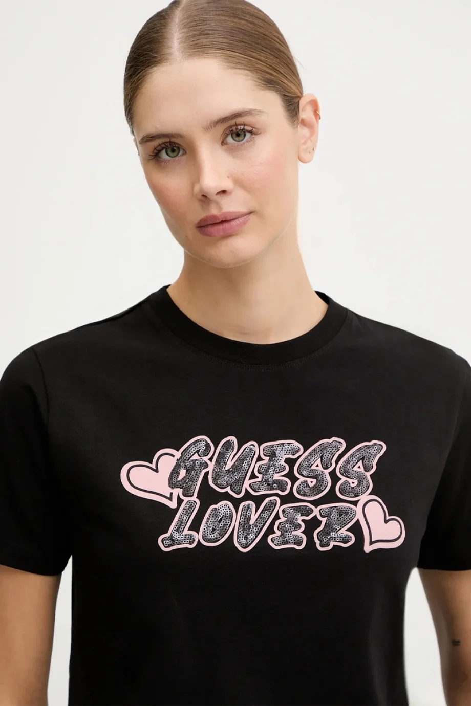 Guess Fosca Kadın Siyah Aktif Boxy Fit Crop V5BI06J1314-JBLK