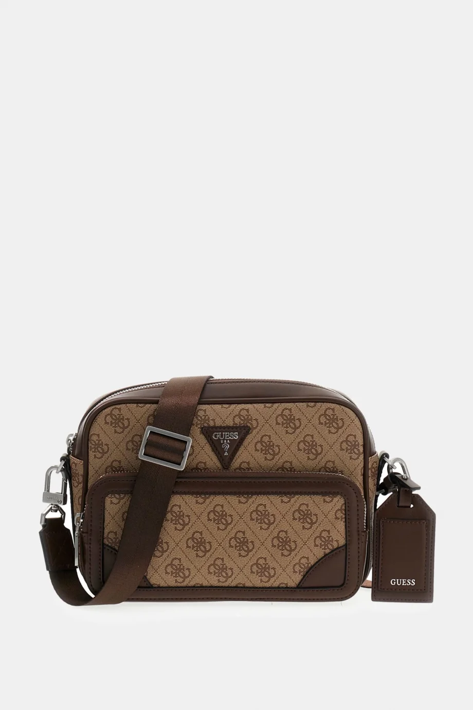 Guess Milano Çift Fermuarlı Çapraz Askılı Erkek Bej Çapraz Çanta HMMILLP6222-BEG
