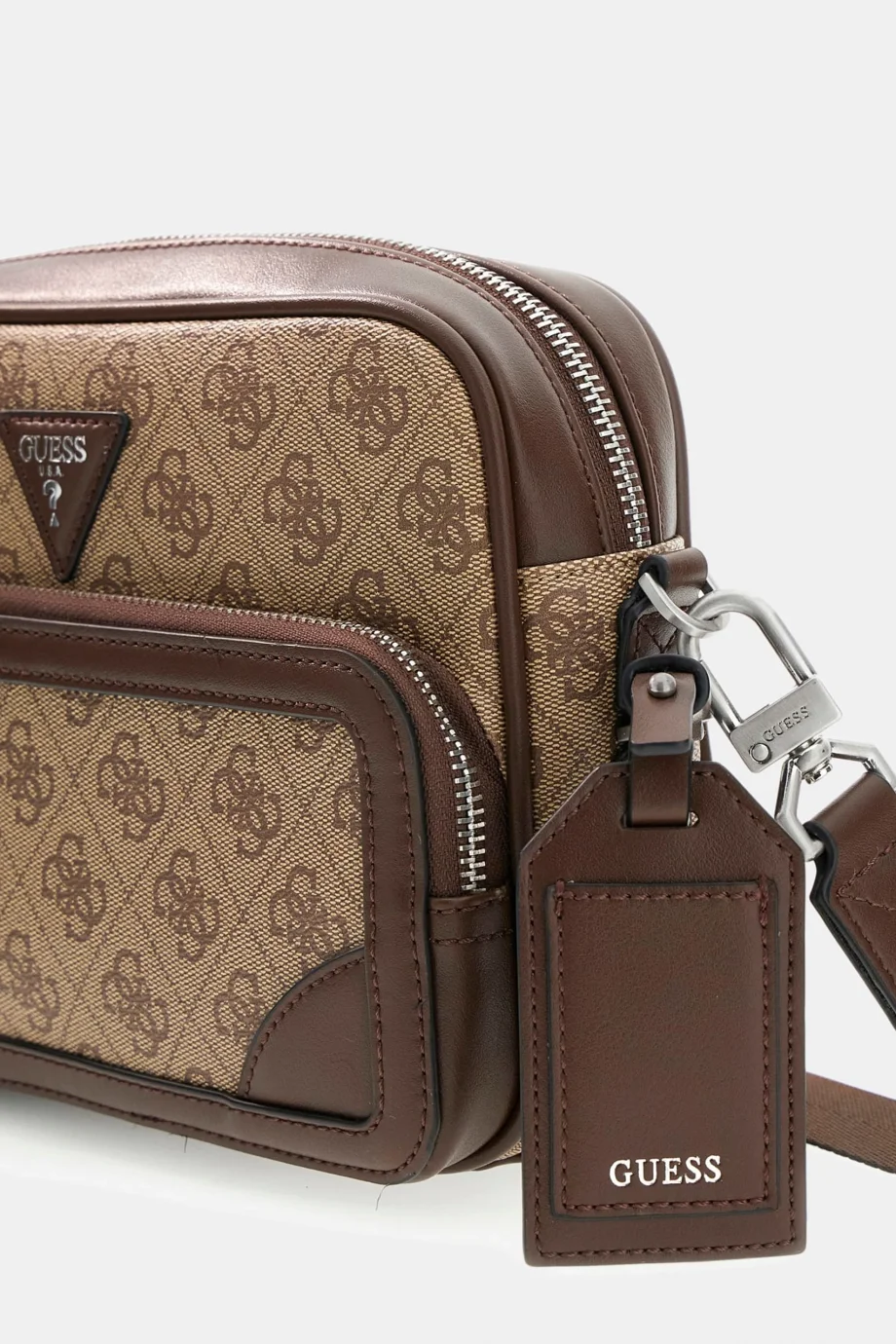 Guess Milano Çift Fermuarlı Çapraz Askılı Erkek Bej Çapraz Çanta HMMILLP6222-BEG