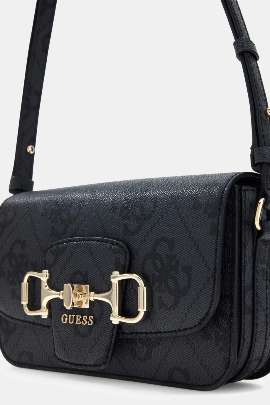 Guess Janie Logolu Dönüştürülebilir Kapaklı Çapraz Askılı Kadın Antrasit El Çantası HWOS9924210-CLO