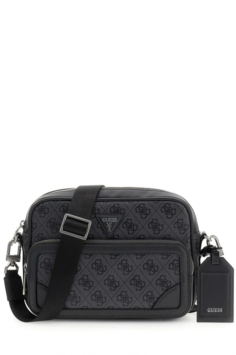 Guess Milano Çift Fermuarlı  Askılı Erkek Siyah Çapraz Çanta HMMILLP6222-BTH