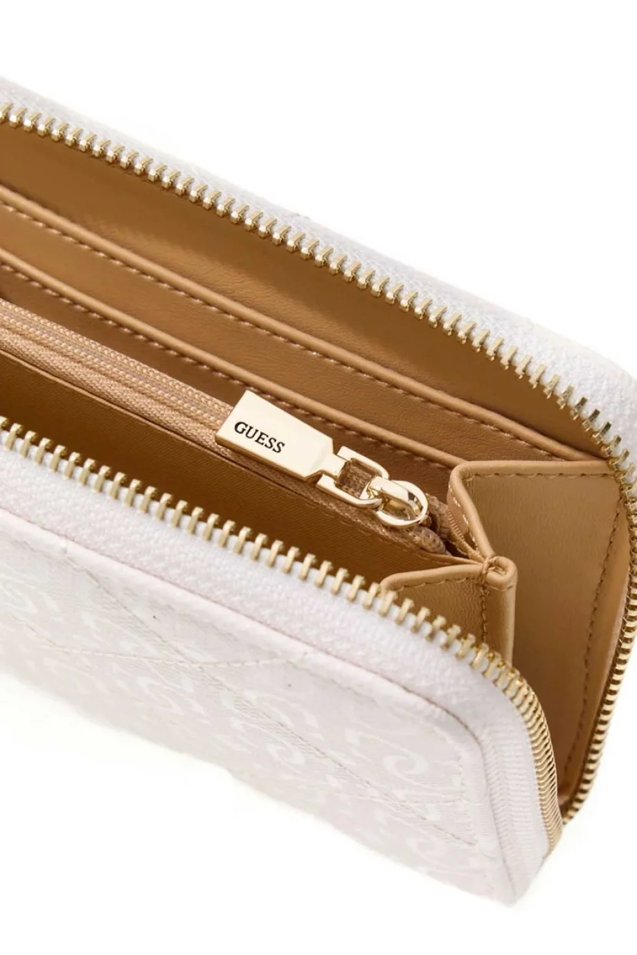 Guess Libby Orta Boy Fermuarlı Kadın Beyaz Cüzdan SWGG9912140-OFF