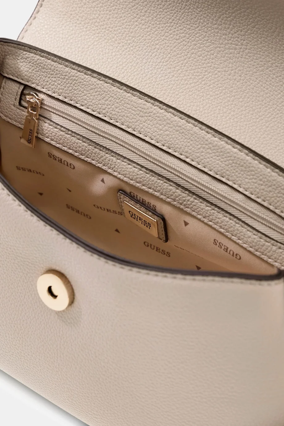 Guess Evie Üstten Saplı Kapaklı Kadın Bej El Çantası HWBG9664200-LTA