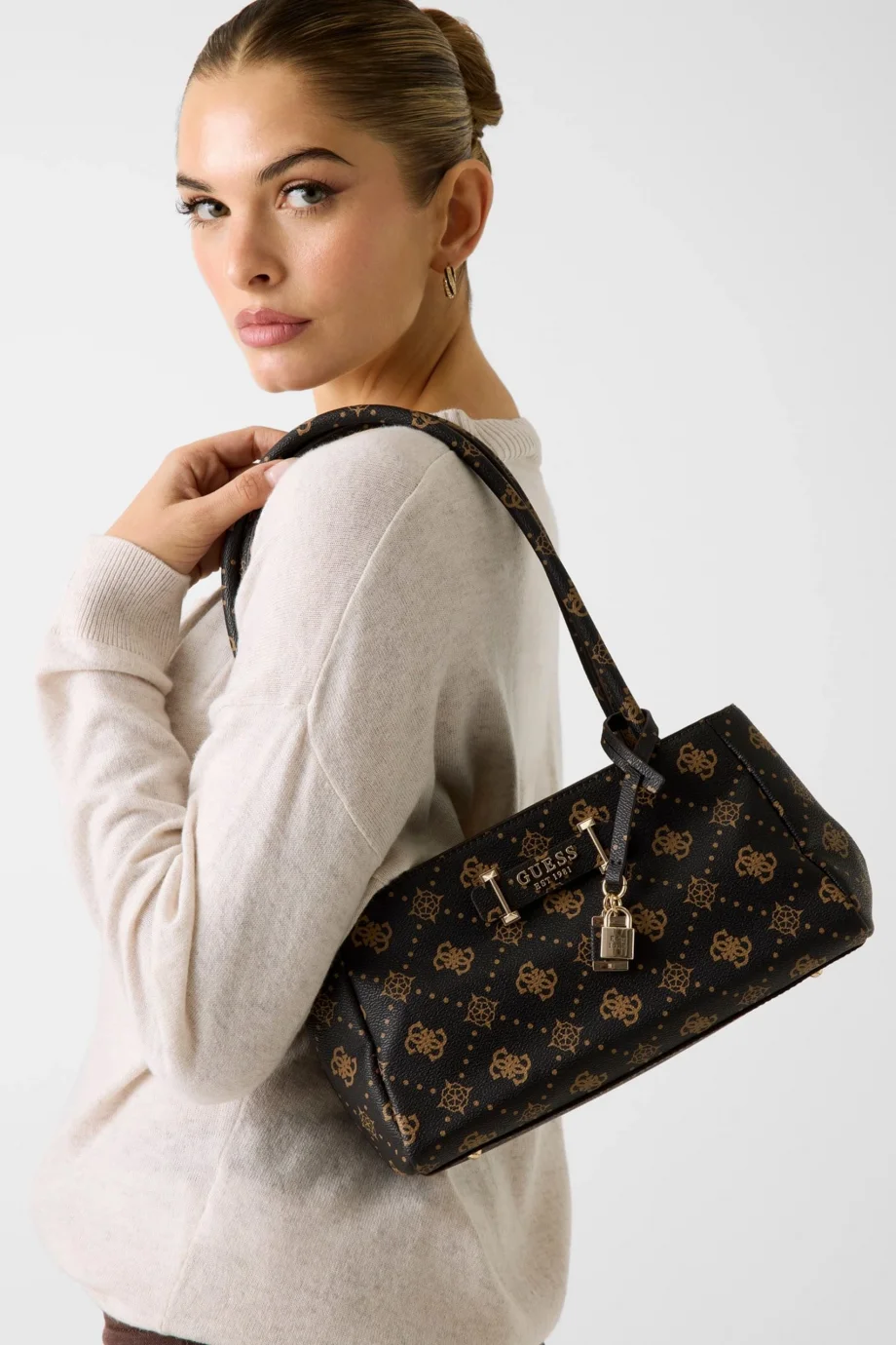 Guess Carrie Logolu Girlfriend Kadın Kahverengi El Çantası HWGP9898080-ESL