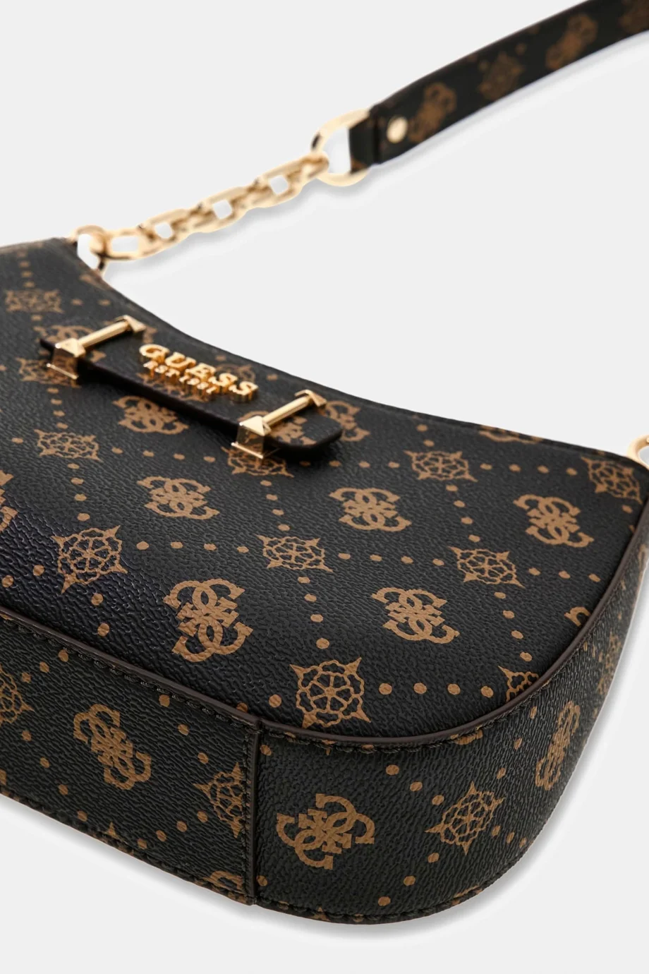 Guess Carrie Logolu Üstten Fermuarlı Kadın Kahverengi El Çantası HWGP9898180-ESL