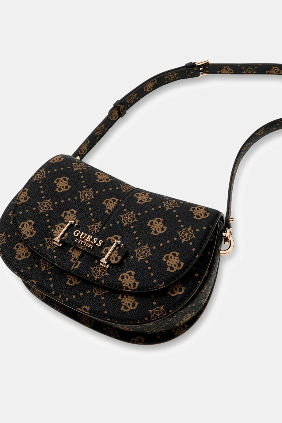 Guess Carrie Logolu Kapaklı Kadın Kahverengi Omuz Çantası HWGP9898200-ESL