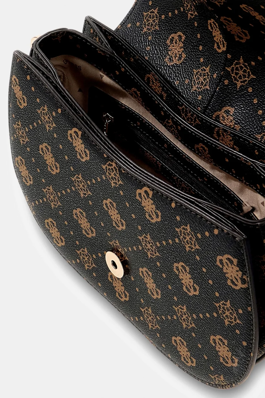 Guess Carrie Logolu Kapaklı Kadın Kahverengi Omuz Çantası HWGP9898200-ESL