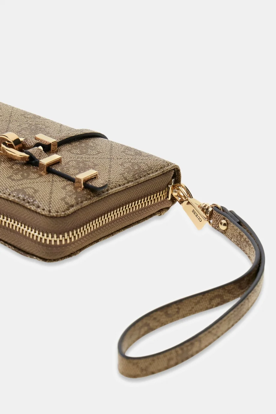 Guess Leona Logolu Büyük Boy Fermuarlı Kadın Kahverengi Cüzdan SWSG9917146-LTL