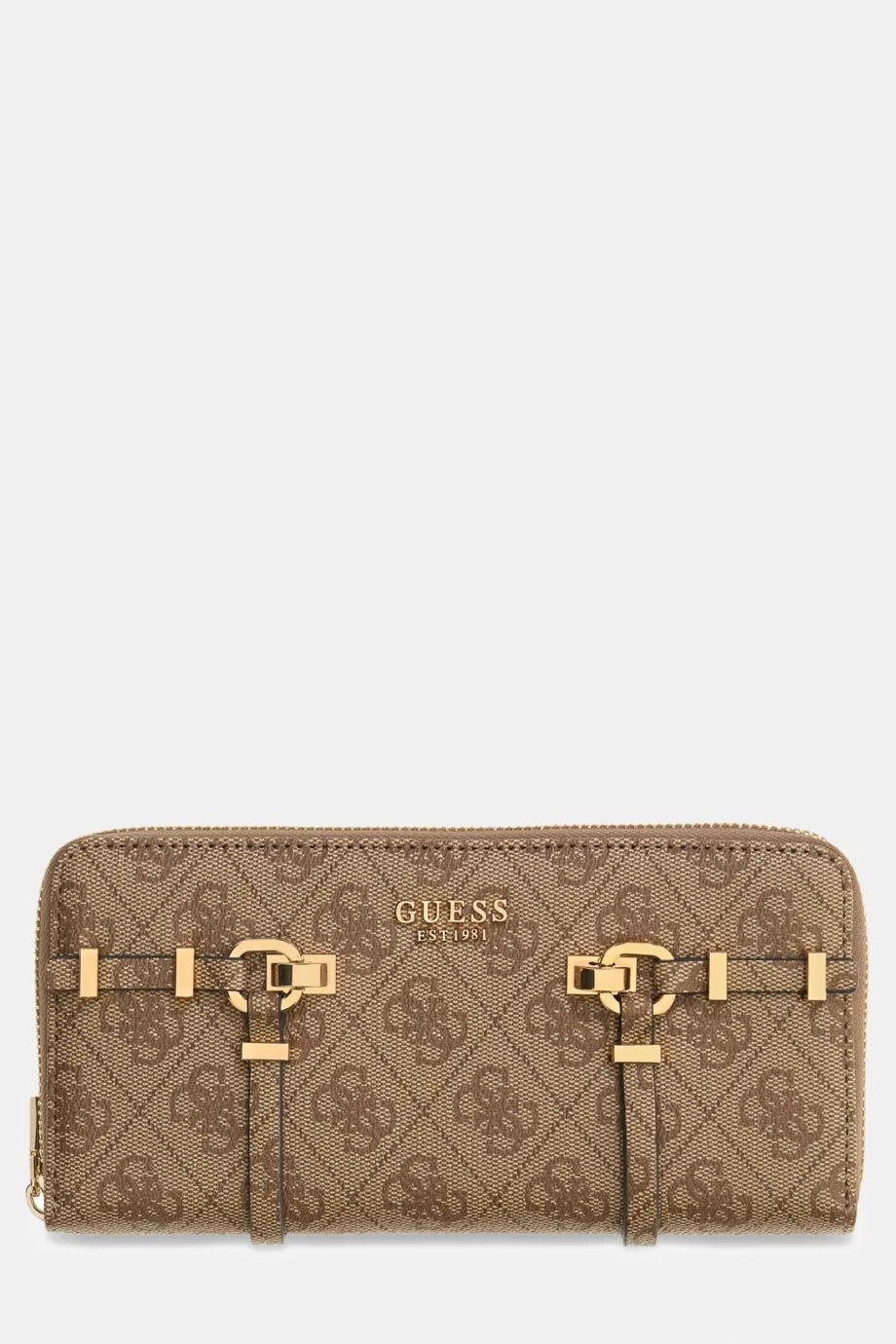 Guess Leona Logolu Büyük Boy Fermuarlı Kadın Kahverengi Cüzdan SWSG9917146-LTL