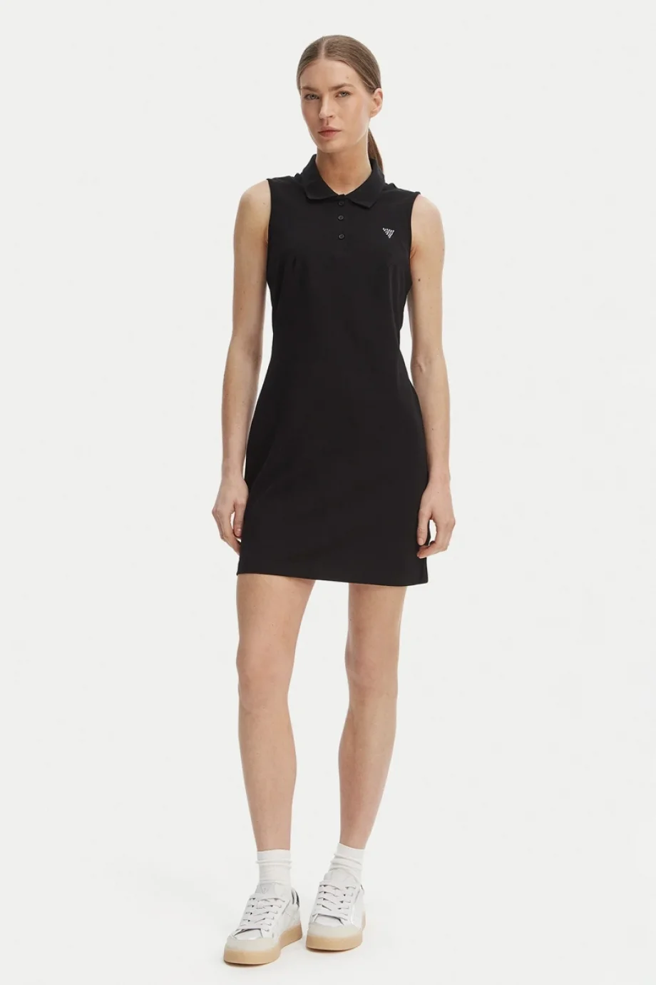 Guess Silvy Kısa Kollu Polo Yakalı Kadın Siyah Elbise V6GK09K3152-JBLK