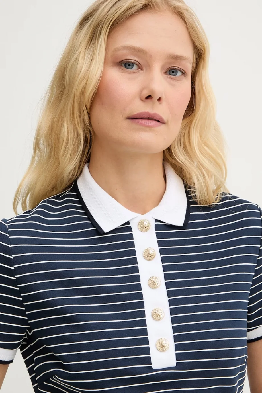 Guess Kısa Kollu Polo Yakalı Alphonsine Çizgili Kadın Çok Renkli Elbise W6GK14K2948-SB09