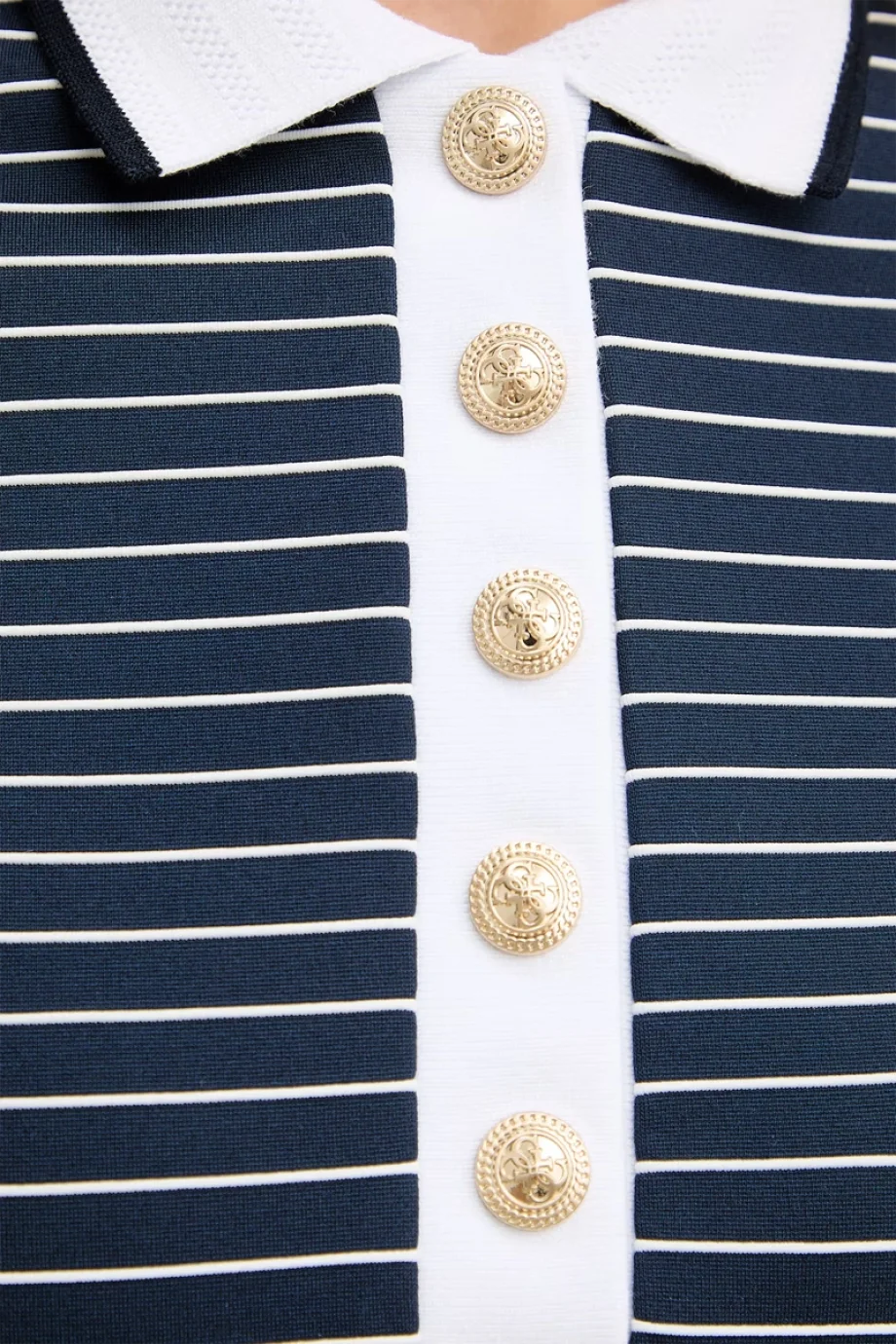 Guess Kısa Kollu Polo Yakalı Alphonsine Çizgili Kadın Çok Renkli Elbise W6GK14K2948-SB09