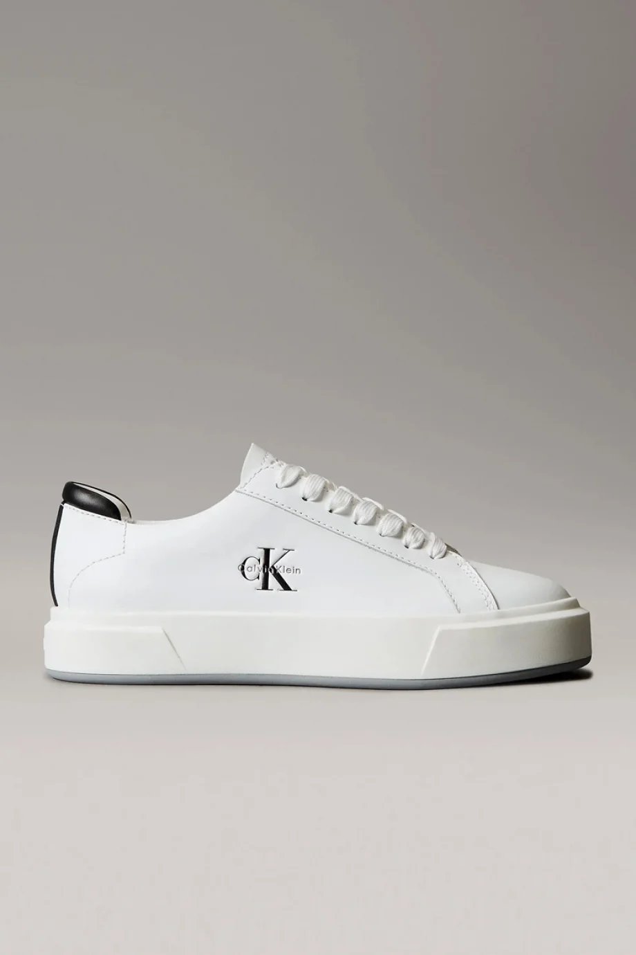 Calvin Klein Basket Cupsole Bağcıklı Deri Çok Renkli Kadın Beyaz Sneaker YW0YW01945-01W