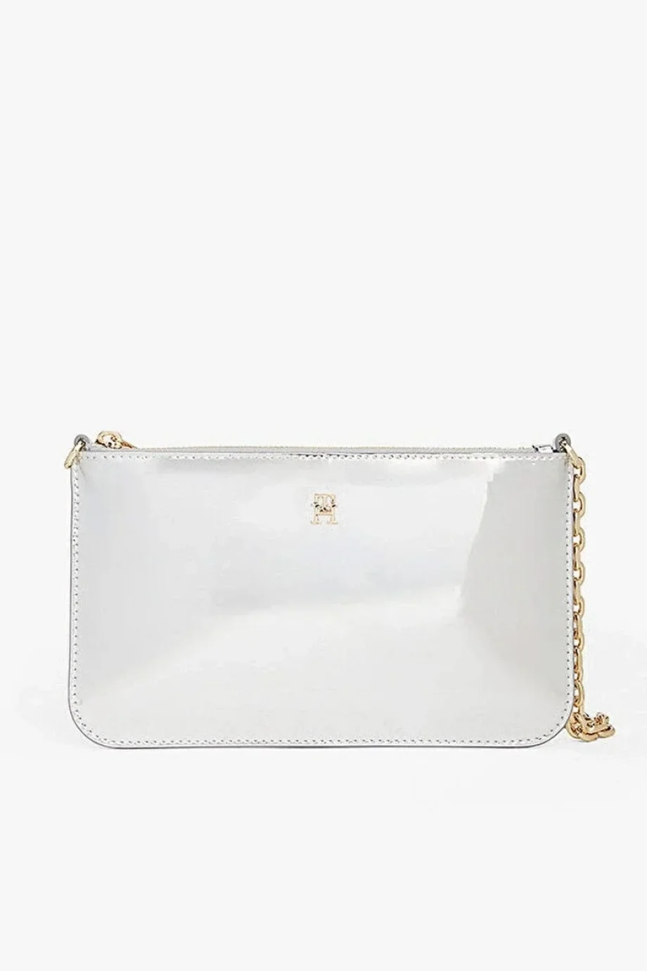 Tommy Hilfiger TH Icon Metalik Zincirli Omuz Kadın Gri Cüzdan AW0AW18219PE6