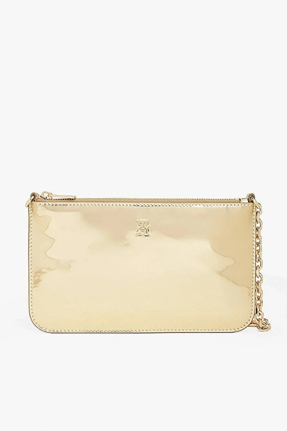 Tommy Hilfiger TH Icon Metalik Zincirli Omuz Kadın Gold Cüzdan AW0AW182190HS