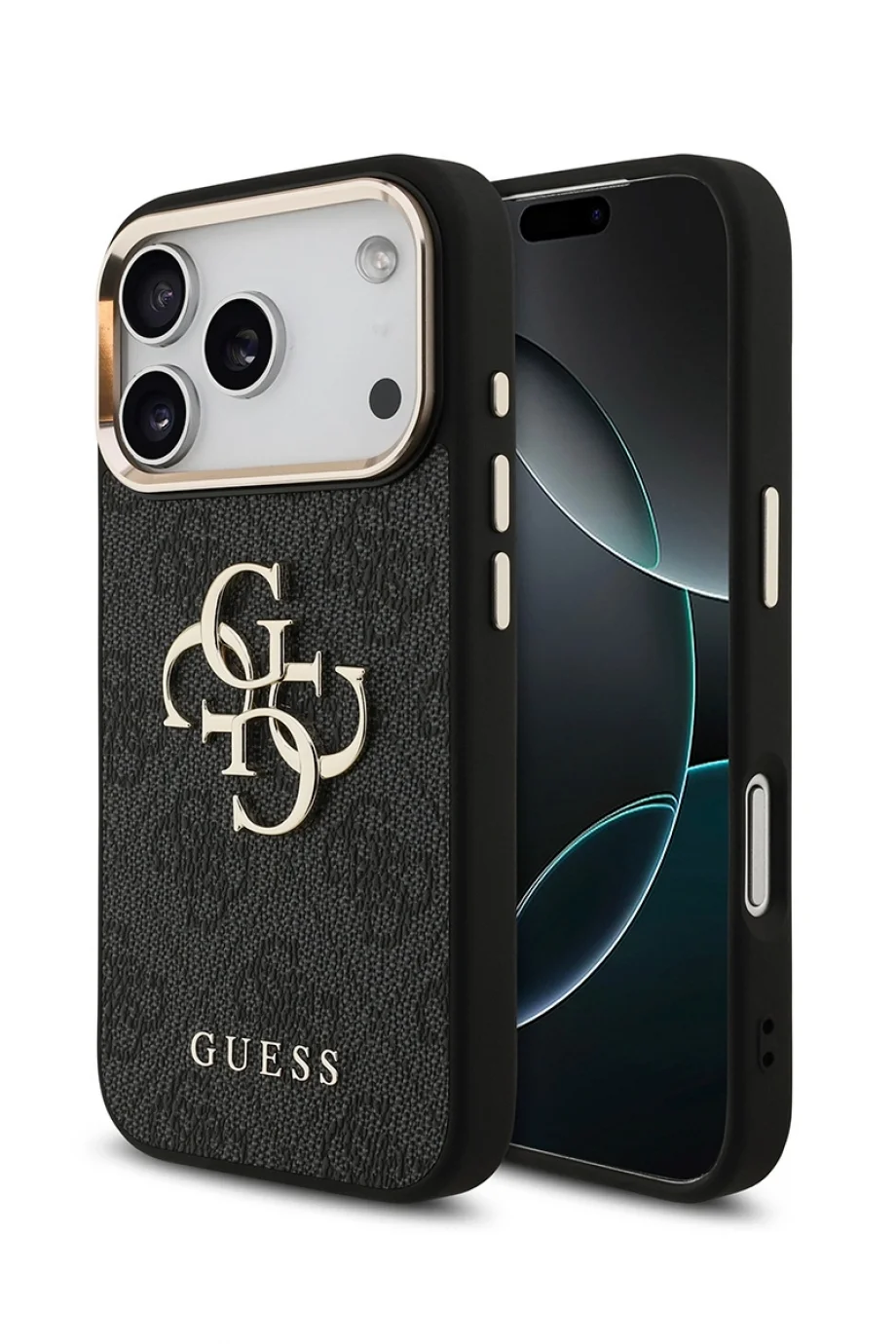 Guess iPhone 17 Pro Orjinal Lisanslı Gold Metal Kadın Siyah Telefon Kılıfı GUHCP17L4GMGCGR