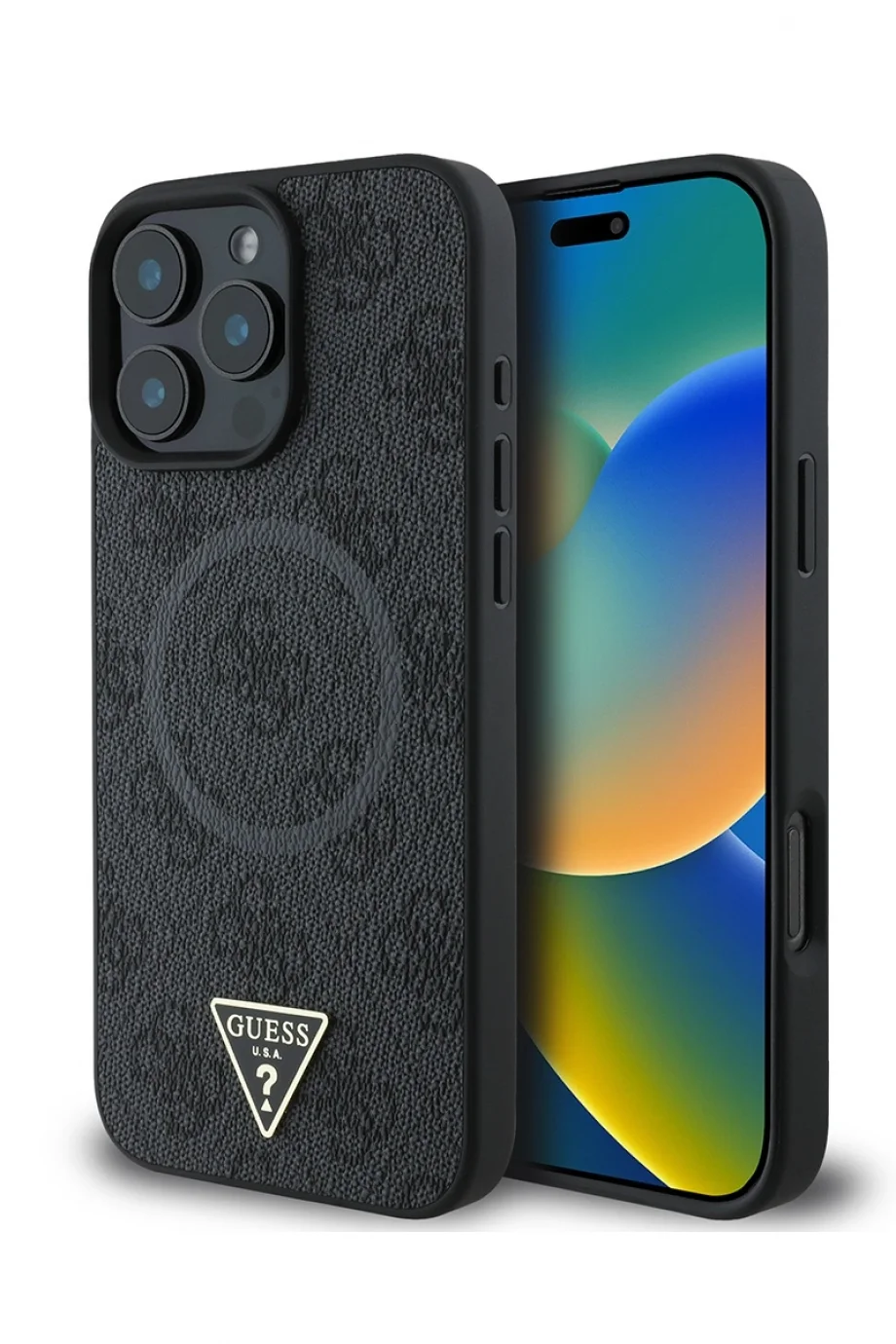 Guess iPhone 16 Pro Max Orjinal Lisanslı M-safe Kadın Siyah Telefon Kılıfı GUHMP16XP4TDPK