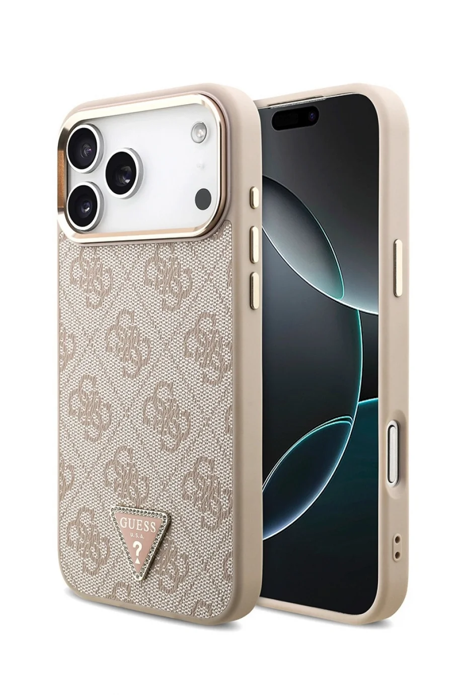 Guess iPhone 17 Pro Max Orjinal Lisanslı Metal Kamera Kadın Pembe Telefon Kılıfı GUHMP17XP4GTDGMP