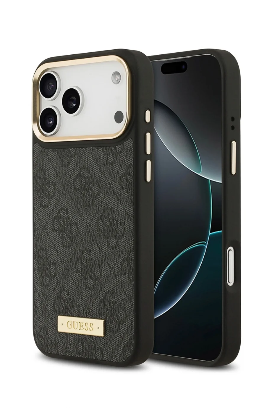 Guess iPhone 17 Pro Max Orjinal Lisanslı Metal Kamera Kadın Siyah Telefon Kılıfı GUHMP17XU4GPRK