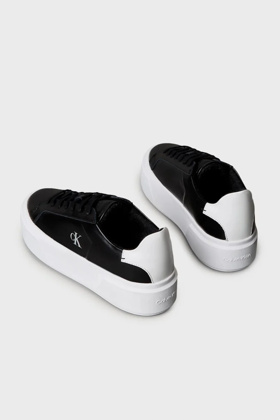 Calvin Klein Flatform Bağcıklı Deri Kadın Siyah Sneaker YW0YW01928-BEH