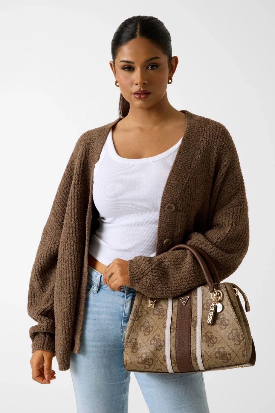 Guess Noelle II Lüks Kadın Kahverengi El Çantası HWSS9672070-LGW