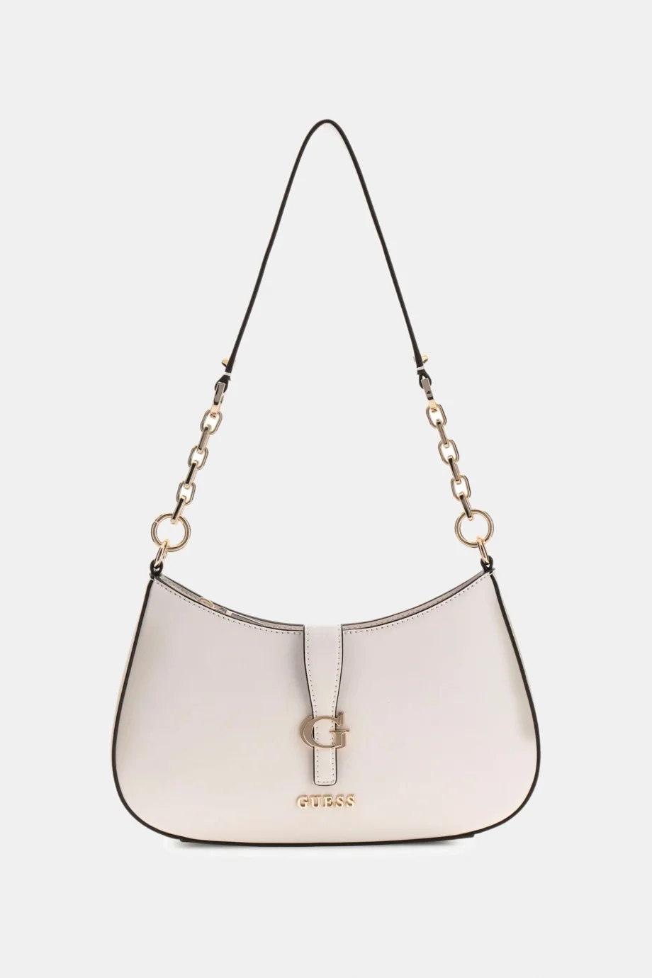 Guess Carrie Üstten Fermuarlı Kadın Krem Omuz Çantası HWVG9896180-STO
