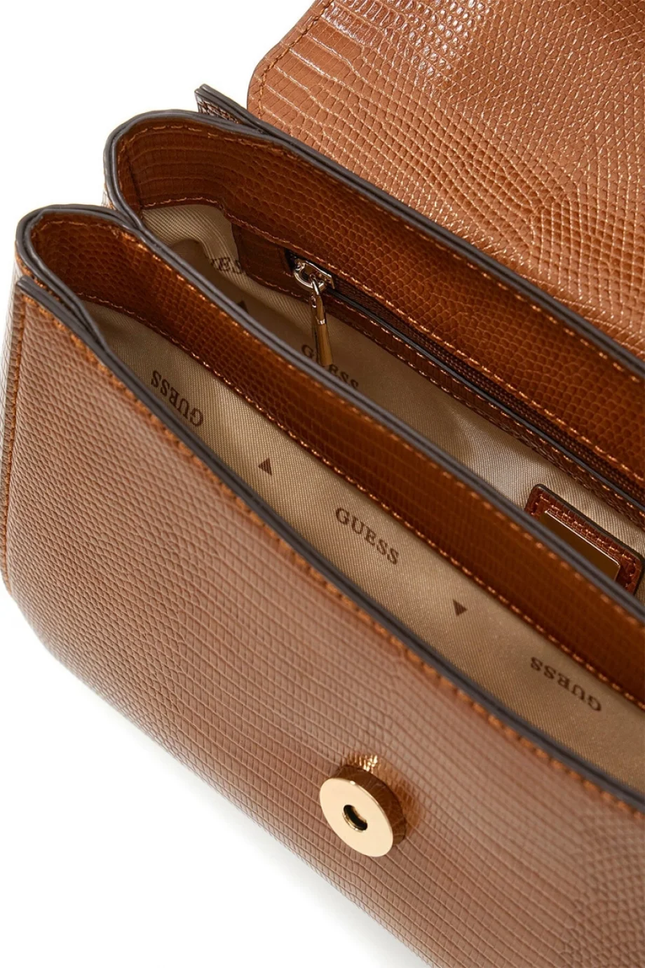 Guess Melinda Üstten Saplı Kapaklı Kadın Kahverengi Omuz Çantası HWKL9933200-COG