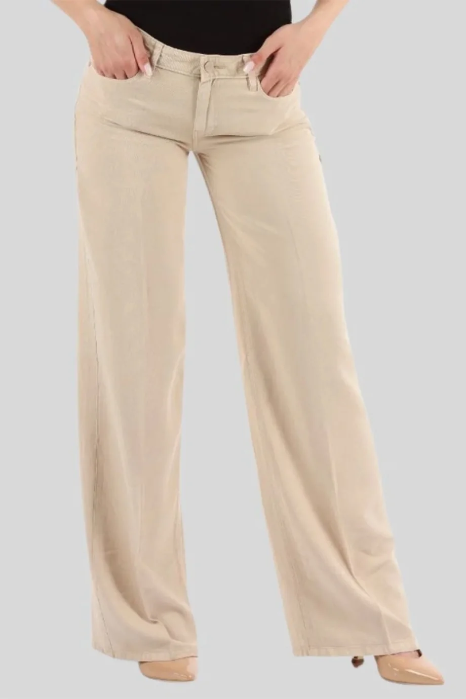 Guess Drapey Palazzo Fit Kadın Krem Pantolon W4GA96WDP85-G1M5