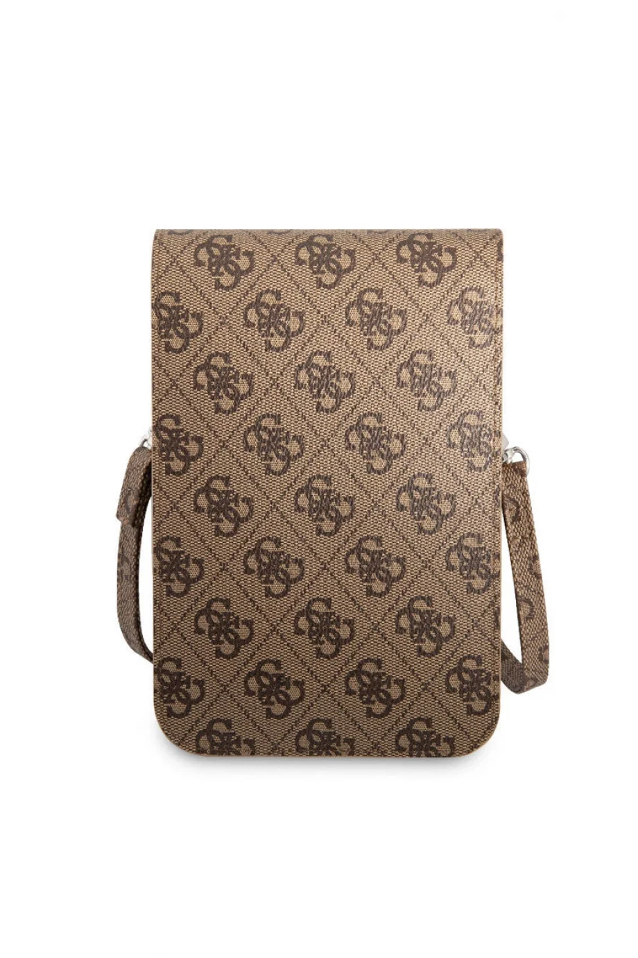 Guess 4G Desenli Üçgen Logolu 5 Hazneli Kadın Kahverengi Telefon Çantası GUWBP4TMBR