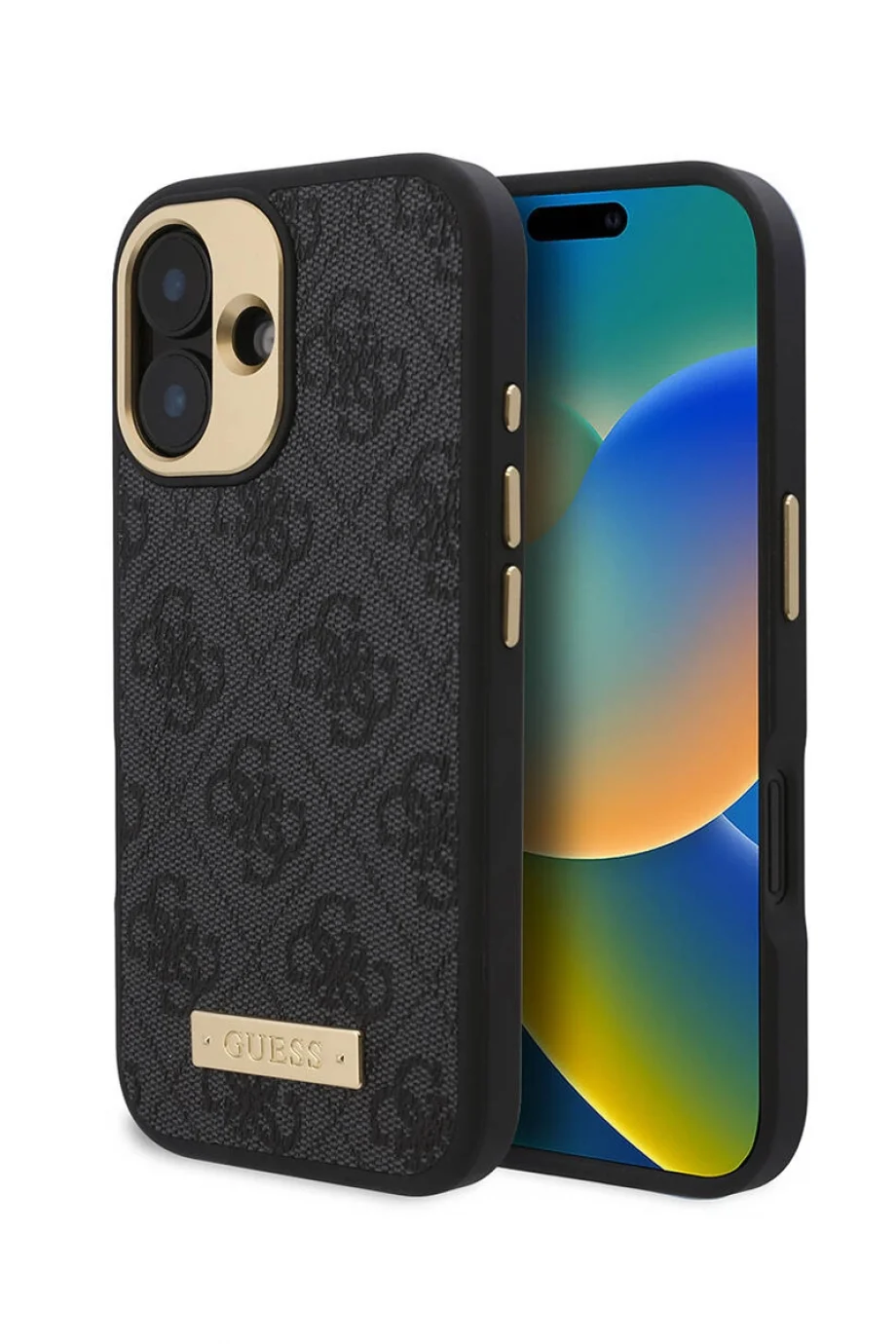 Guess Guess iPhone 16 Plus Kılıf Guess Orjinal Lisanslı M-safe Şarj Özellikli Siyah Telefon Kılıfı GUHMP16MU4GPRK