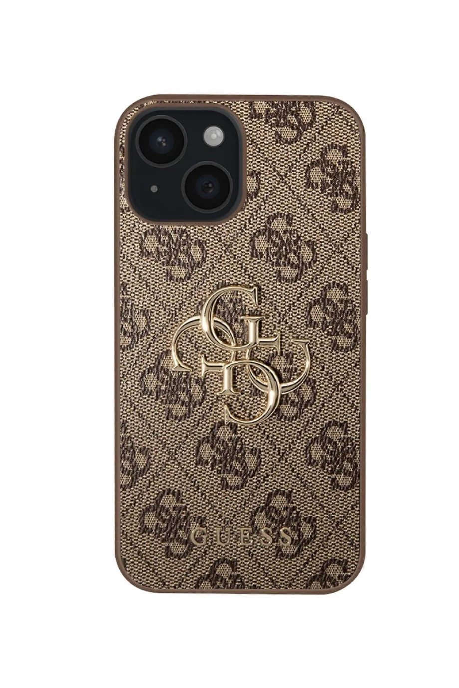 Guess Guess iPhone 15 Kılıf Guess Orjinal Lisanslı PU Deri Kahverengi Telefon Kılıfı GUHCP15S4GMGBR